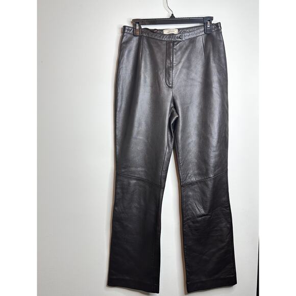 Lord and Taylor Leather Brown Pants - Picture 1 of 6